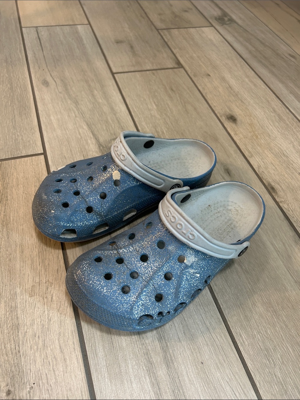 CROCS Blue Glitter Clogs
